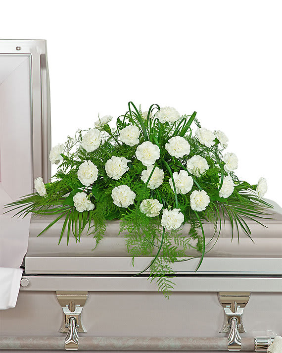 White Divinity Casket Spray