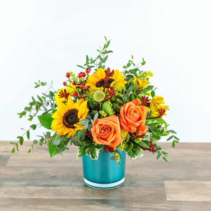 Sunflowers in Topaz