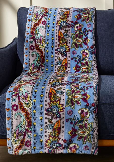 Plush Throw Blanket - Provence Paisley