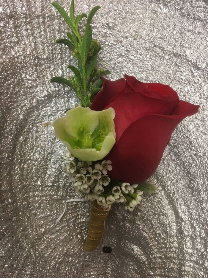 boutonniere red