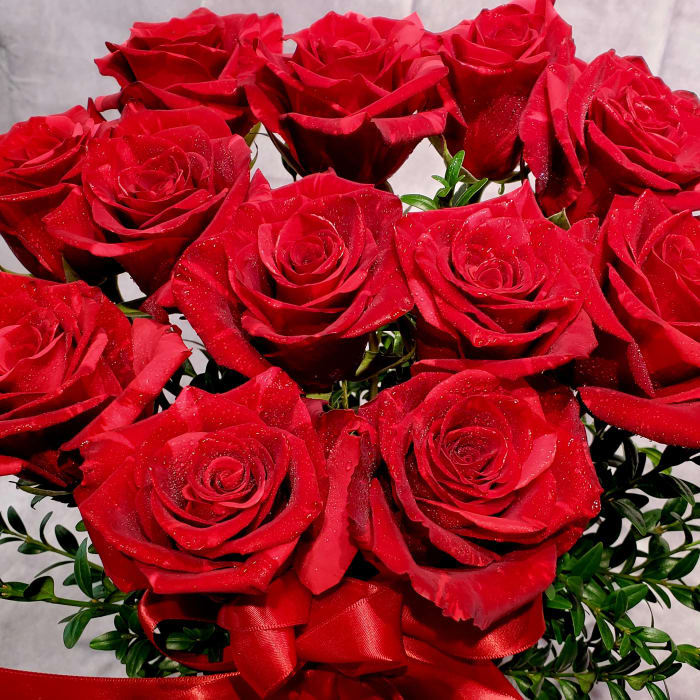 Dozen Red Roses Vased