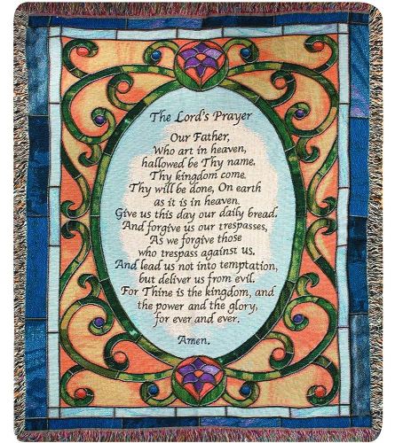 The Lord's Prayer Sympathy Blanket Stained Glass