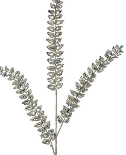 34.5" Jeweled Glitter Fern Spray