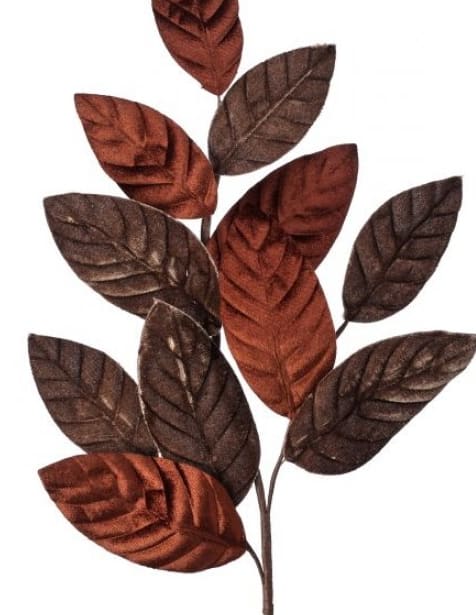 26" Velvet Magnolia Leaf Spray