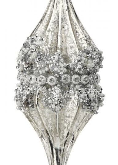 5" Glass Beaded Jewel Band Finial Ornament