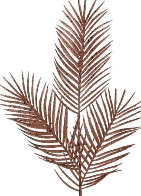 34" Glitter/Mica Triple Palm Leaf Spray