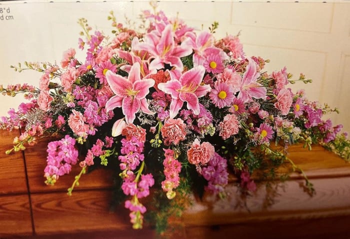 Pretty in Pink Casket Spray