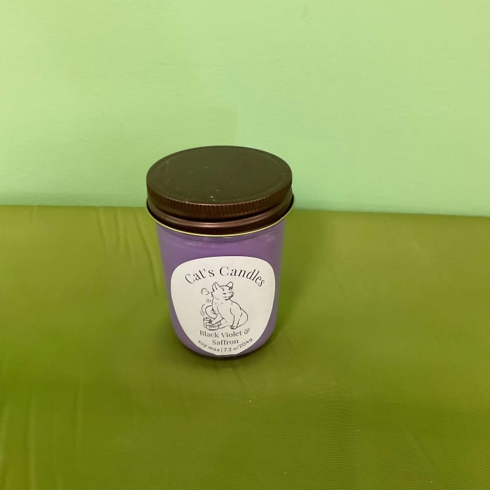 Cat's Candles Black Violet & Saffron 7.2oz