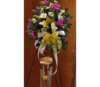 Wind Chime with Fresh Flowers