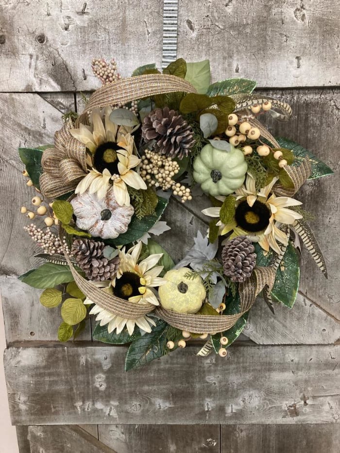 Pale Fall Silk (Artificial) Wreath