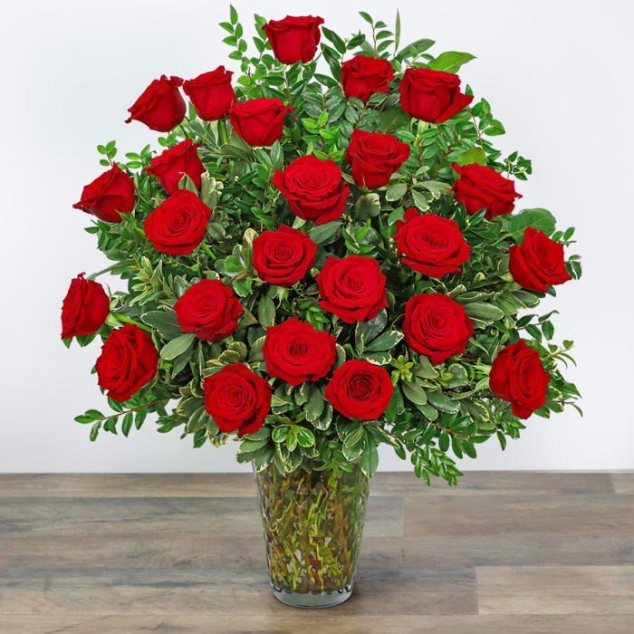 Two Dozen Elegant Red Roses