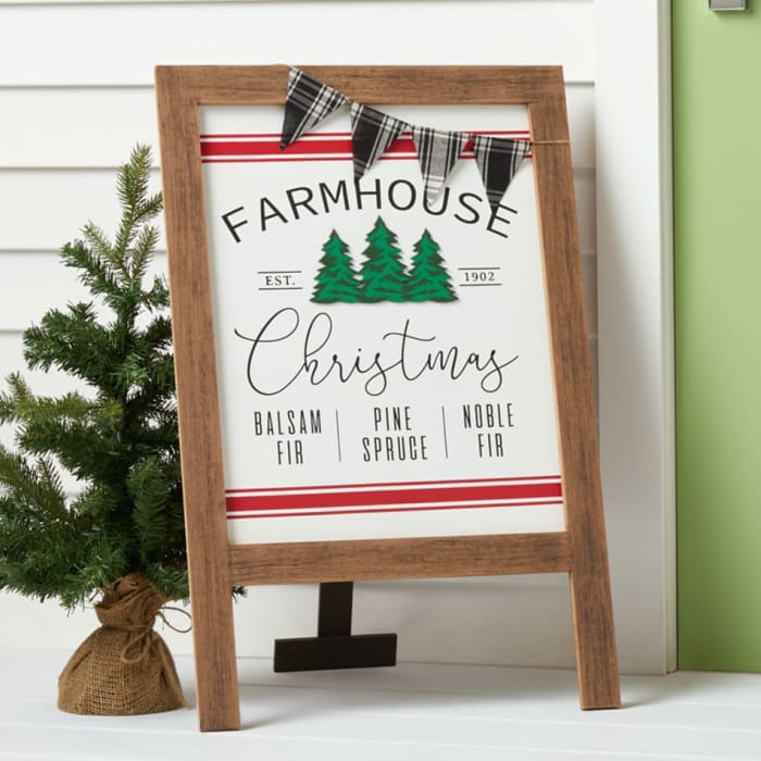 Festive Christmas Standing Sign