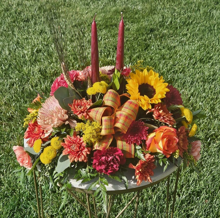 Two Candle Thanksgiving Centerpiece
