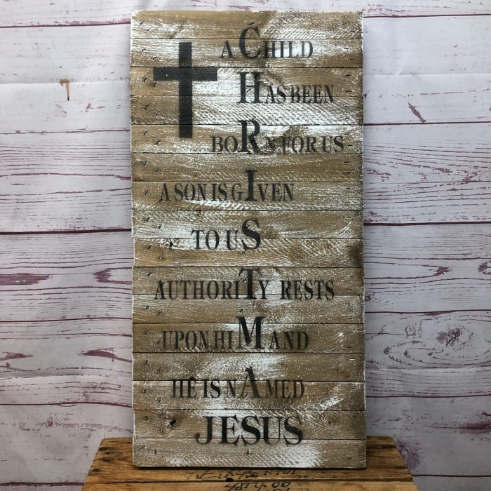 Christmas Jesus Wooden Sign