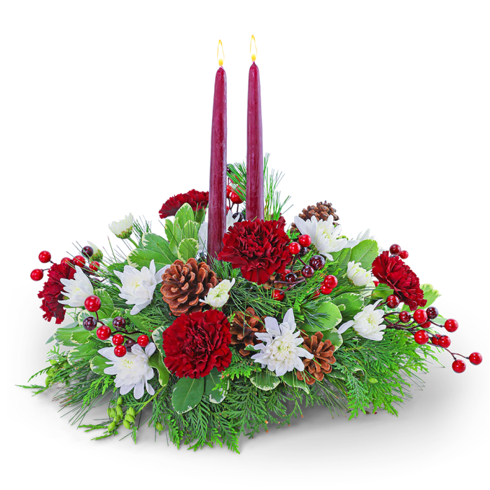 Cranberry Christmas Centerpiece