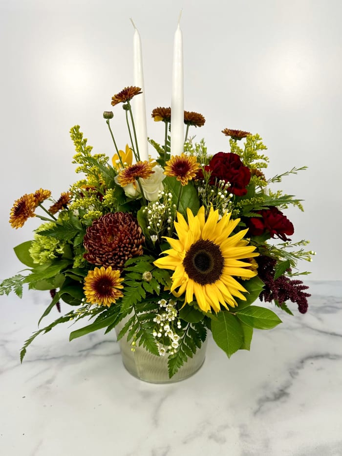 Two candle centerpiece