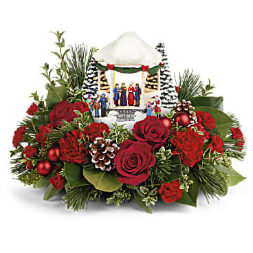 Thomas Kinkade Teleflora 2023 Sweet Sounds Of Christmas – Lighted Carolers Gazebo, Inspirations Collection