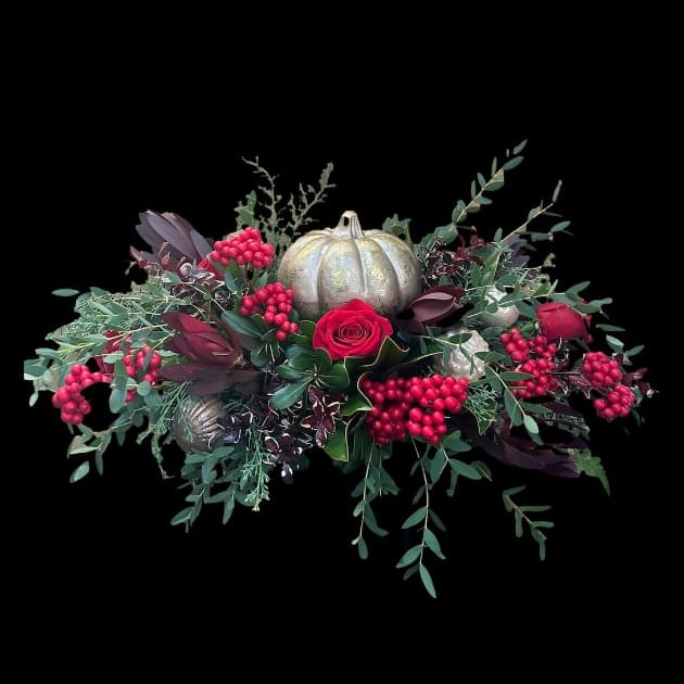 Silver Pumpkin Centerpiece