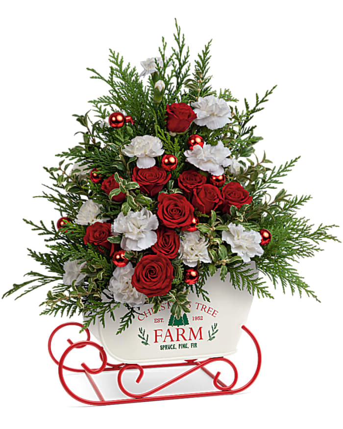 Teleflora's Joyful Holiday Tree Bouquet