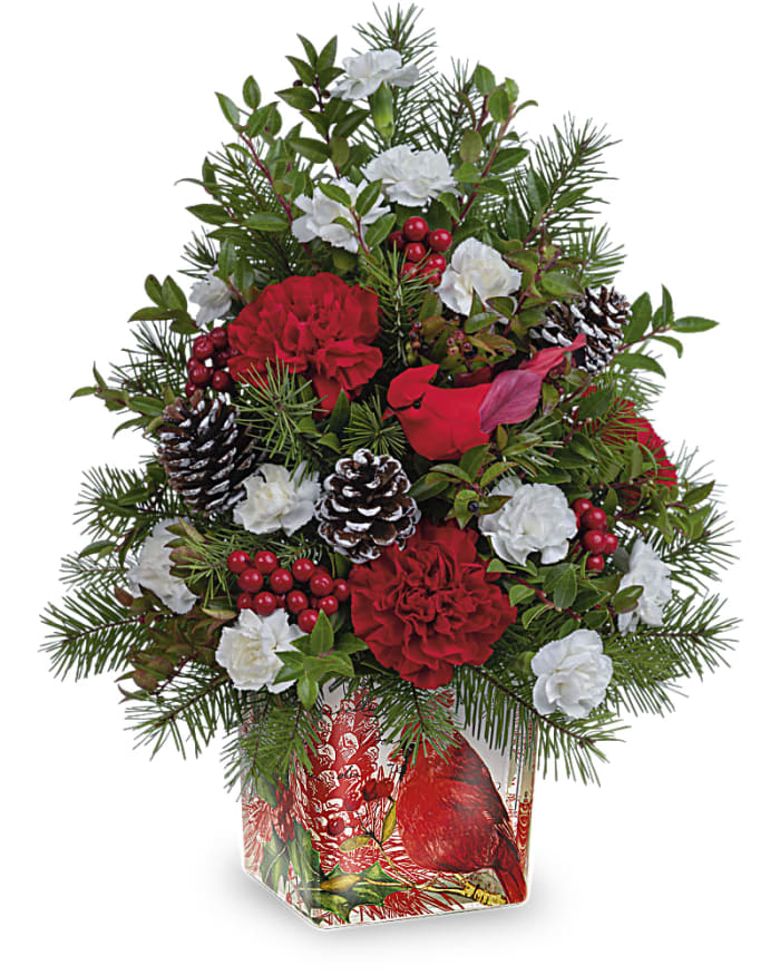 Teleflora's Cardinal In Flight Tree