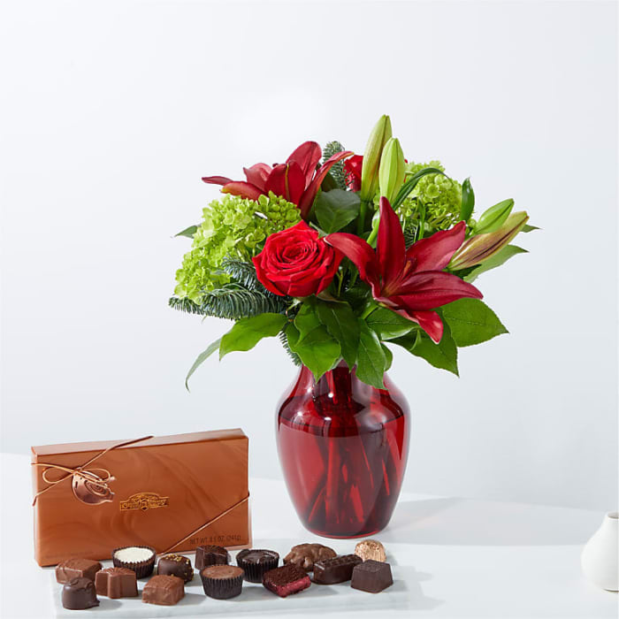 Merry Days Bouquet and Chocolate Gift Set