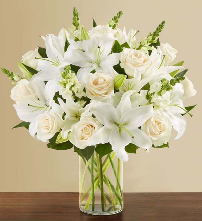 Classic All White Arrangement for Sympathy