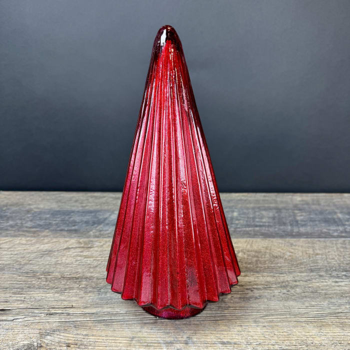 Raz Import 4338309 Red Glass Tree 11.75"H