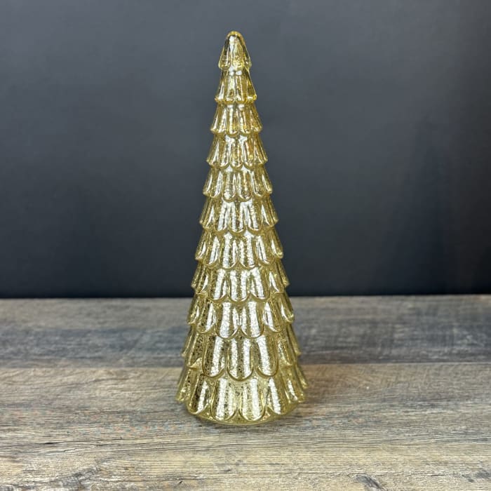 GOLD LED MERCURY GLASS TREE 16.75" H