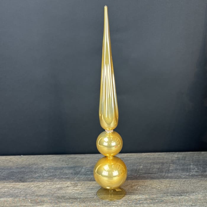 GOLD GLASS TRIPLE BALL FINIAL 28" H