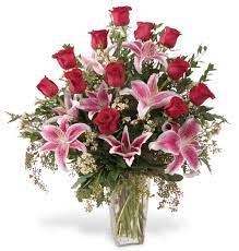 Dozen Rose and Lily Bouquet