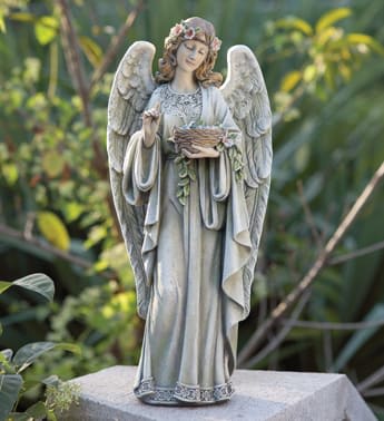 Angel with Nest Bird Feeder