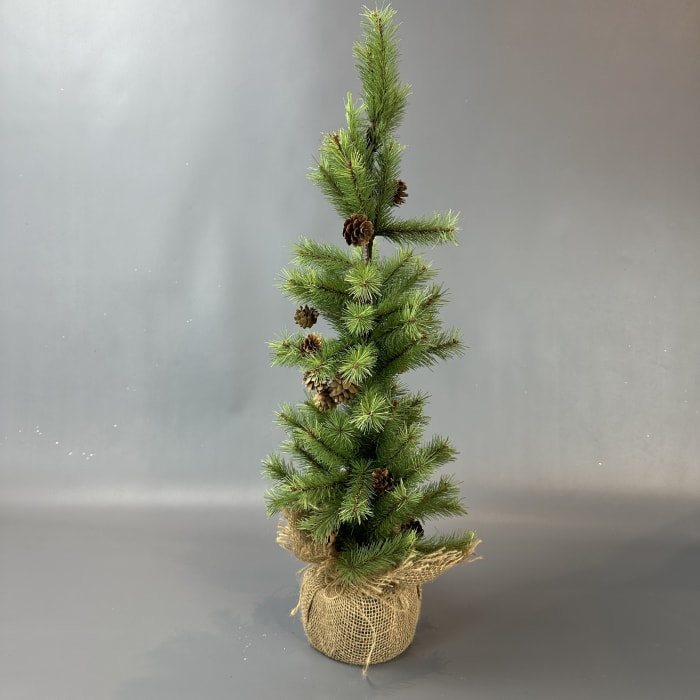 Slim Tree with Burlap Bag 26'' H