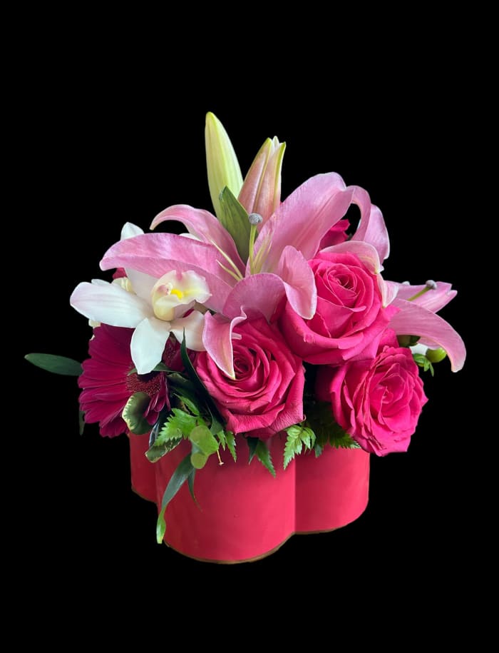 Hot Pink Lily & Rose Design