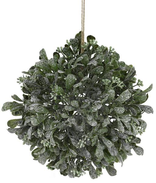 Frosted Mistletoe Ball 8'' Dia