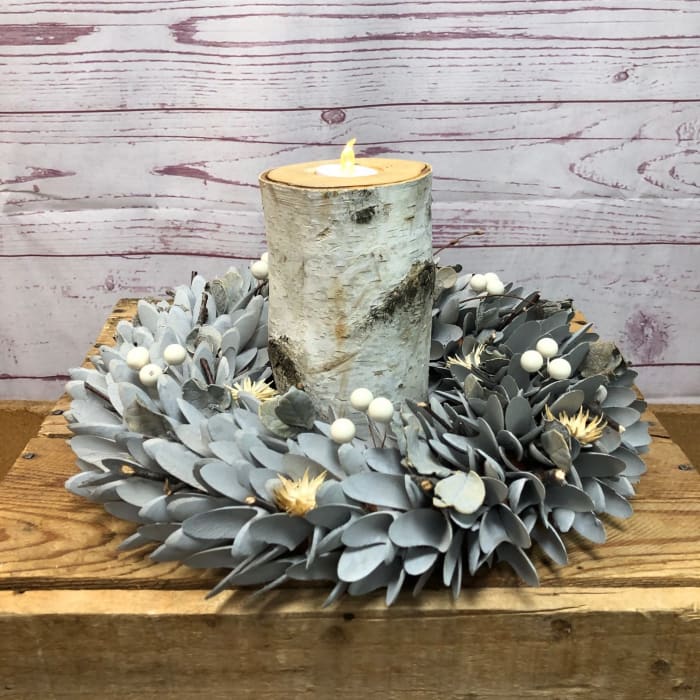 Boho Birch Candle and Wreath