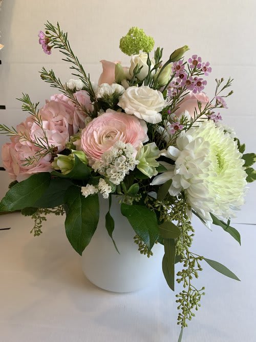 Pink and White Vase Arrangement