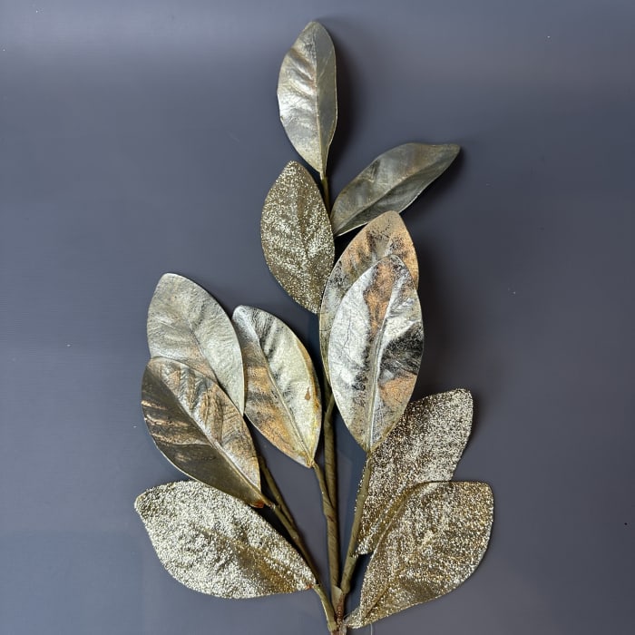 Gold Leaves w/ Glitter 28''L