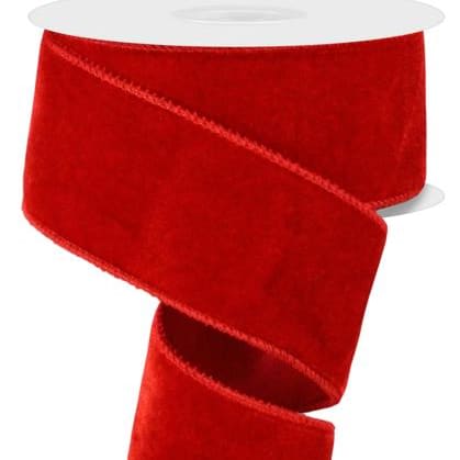 Red Deluxe Velvet/Satin Backing Ribbon 2.5" x 10yd