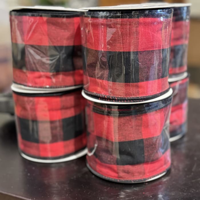 Red and Black Plaid Ribbon