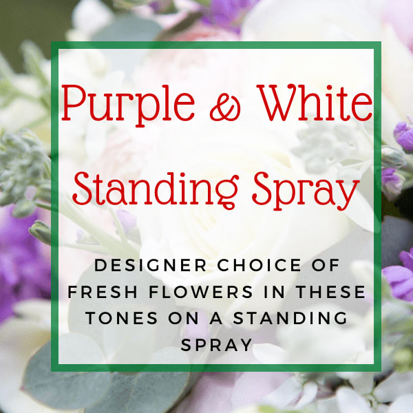 Designer’s Choice Standing Spray Purple & Whites