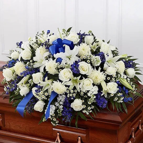 Beautiful blue Casket Spray