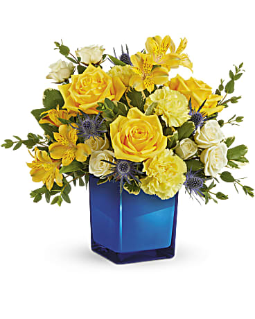 TELEFLORA'S GOLDEN BLUE BOUQUET