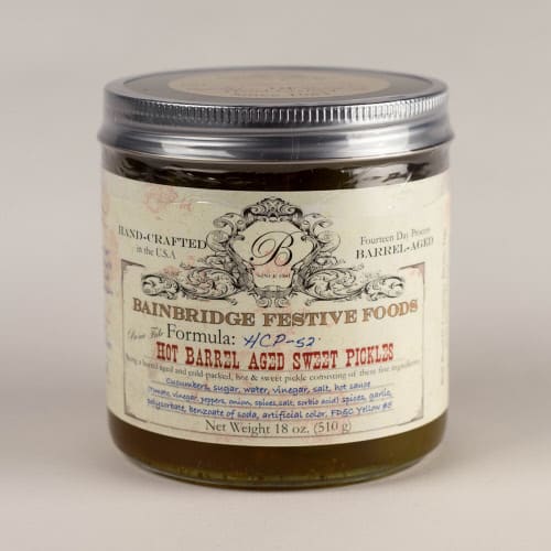 Bainbridge Festive Foods Hot Barrel Aged Sweet Pickles