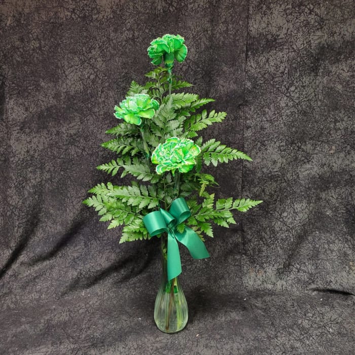 ARBVC3SPD - 3 Green Carnation Bud vase