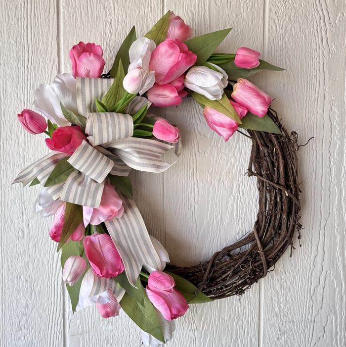 Spring Tulip Everlasting Wreath