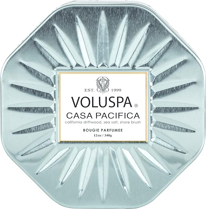 CASA PACIFICA 3 WICK OCTAGON TIN 12OZ