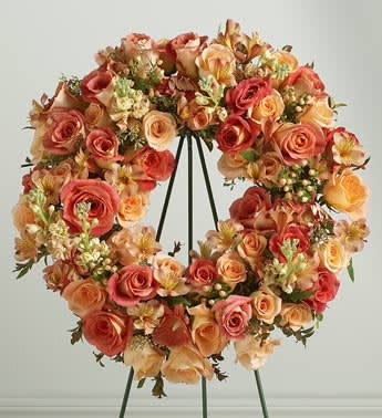 PEACH TRIBUTE  WREATH