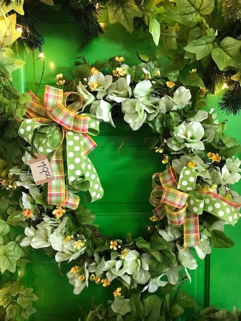 spring  wreath with green colors