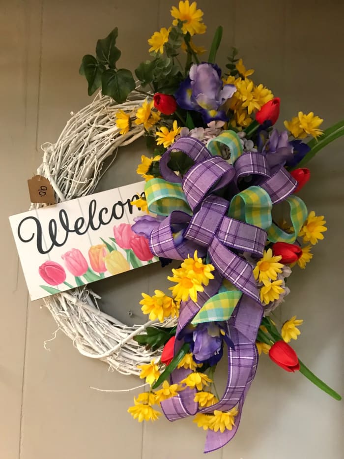 beautiful welcome wreath for front door