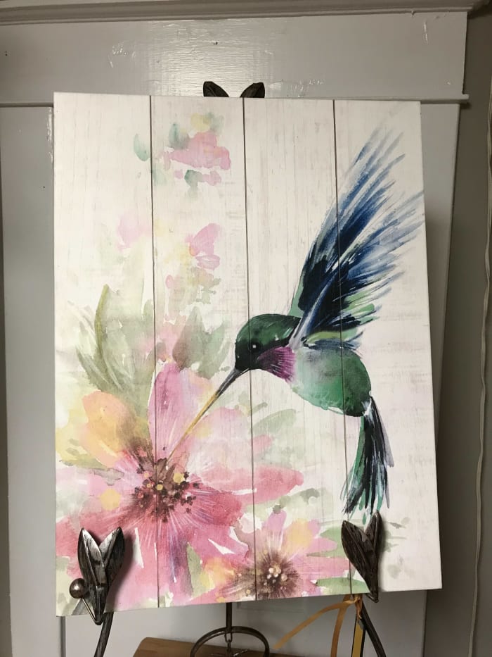 colorful hummingbird print